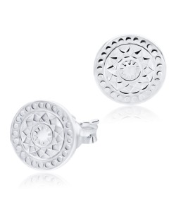 Mondalay Style Silver Stud Earring STS-3182